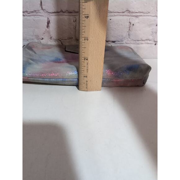 Aimee Kestenberg Gala Double Zip Violet Brushed Metallic Genuine Leather Clutch - Picture 16 of 16